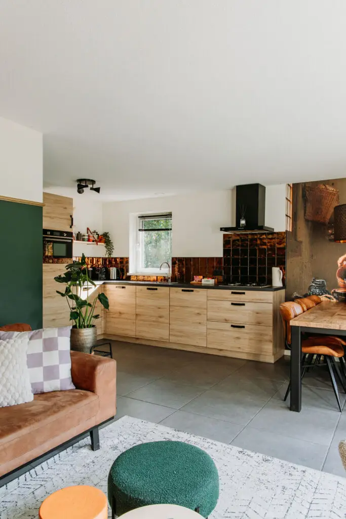 Woonkamer en keuken vakantiehuis Veluwe
