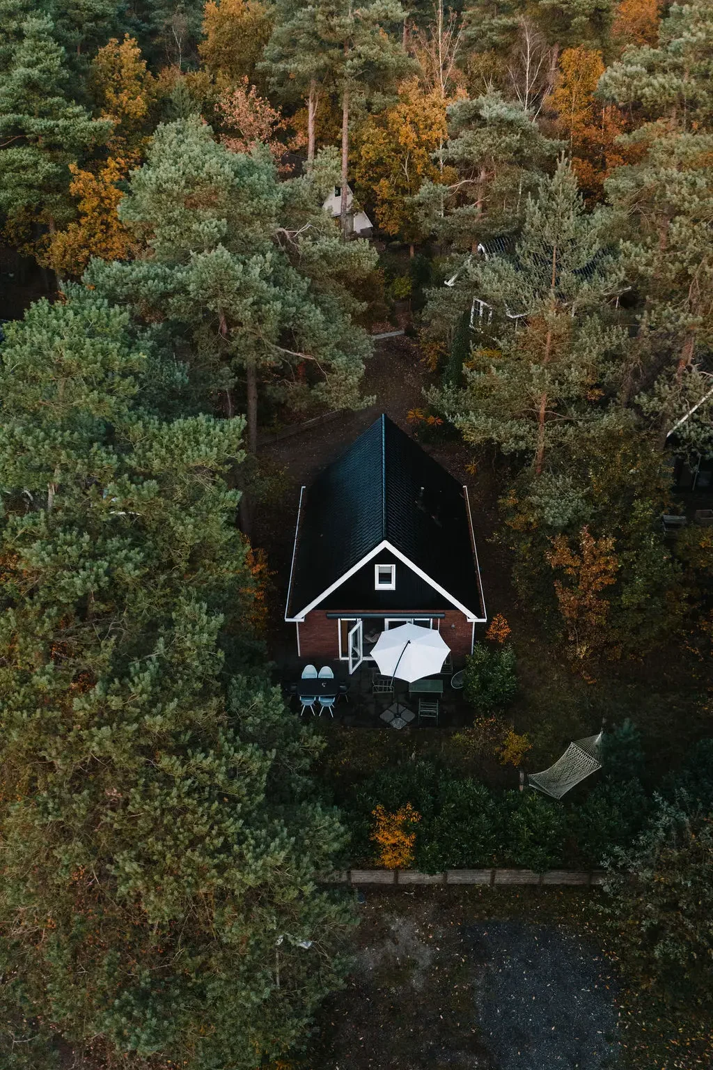 luchtfoto vakantiehuis Vosje op de Veluwe
