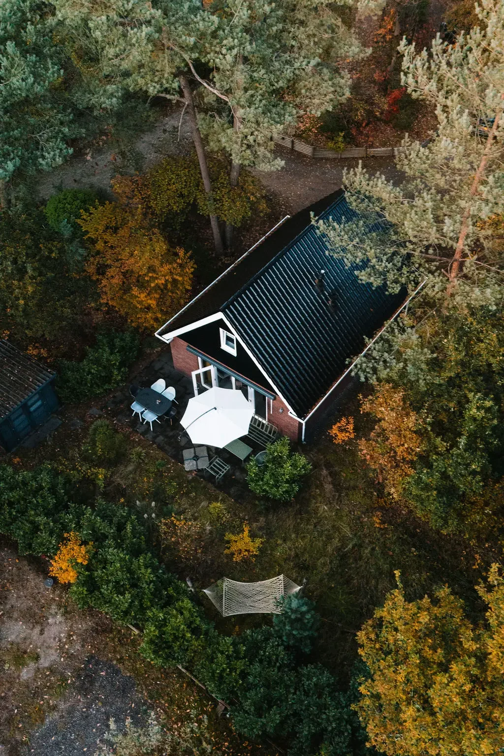 luchtfoto vakantiehuis Vosje op de Veluwe